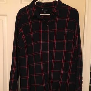 Navy and Red Flannel
